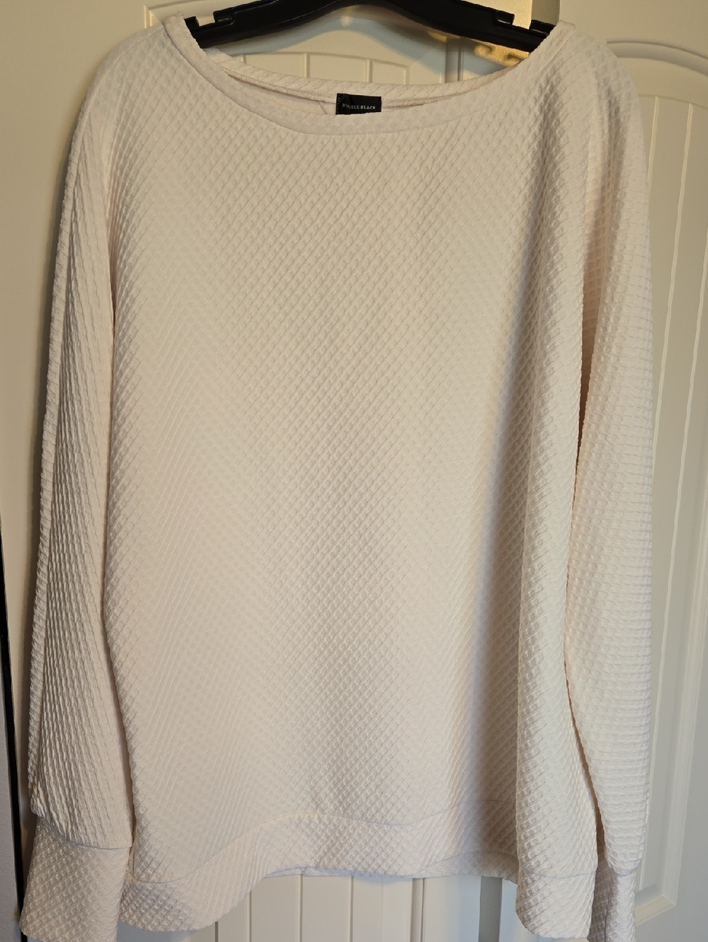 Buckle Cream Textured Crewneck Sweater